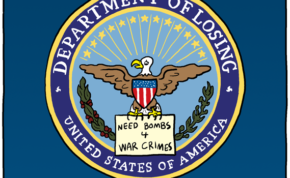 (panel 1 - Title around the Department of Losing seal.) Munitions Shortage Solutions